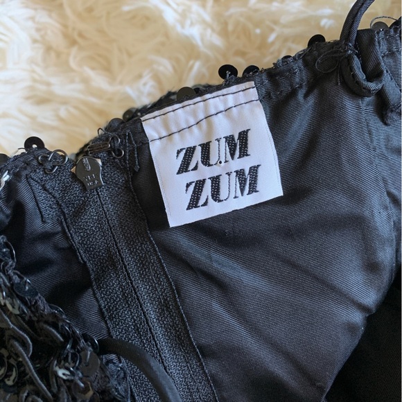 3/$20 Vintage Zum Zum black sequin mini dress, size small - Picture 6 of 12